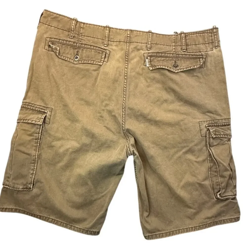 Levi's Utility Cargo Shorts W40 Brown Cotton Multi Pocket Flat Front